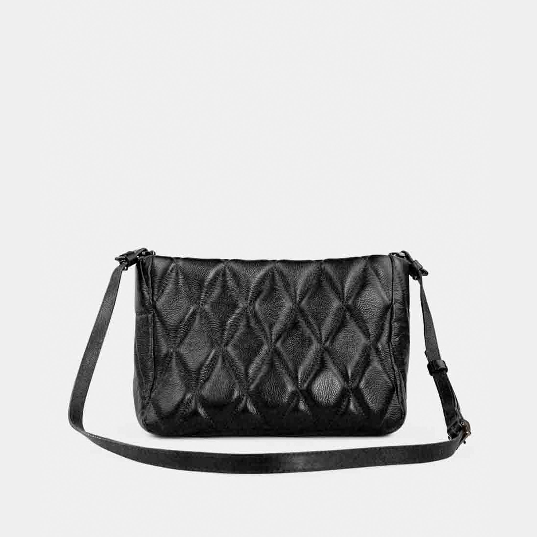 Bolsa Helô M em Couro Preto