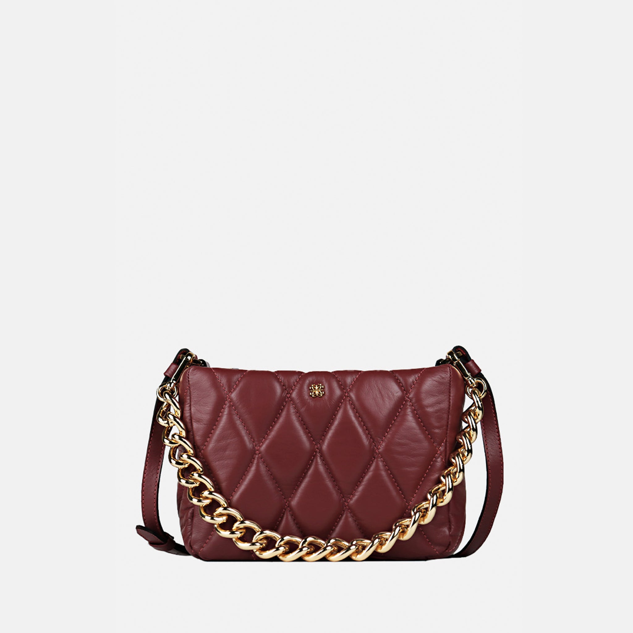 Bolsa Helô P em Couro Rubi