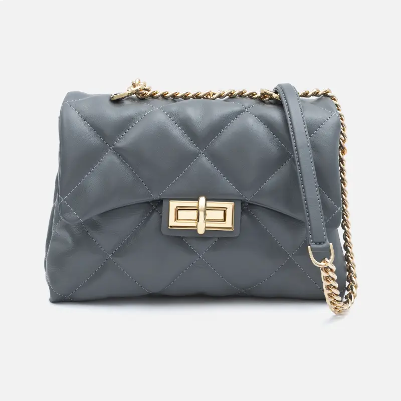 Bolsa Iza em Couro Grafite
