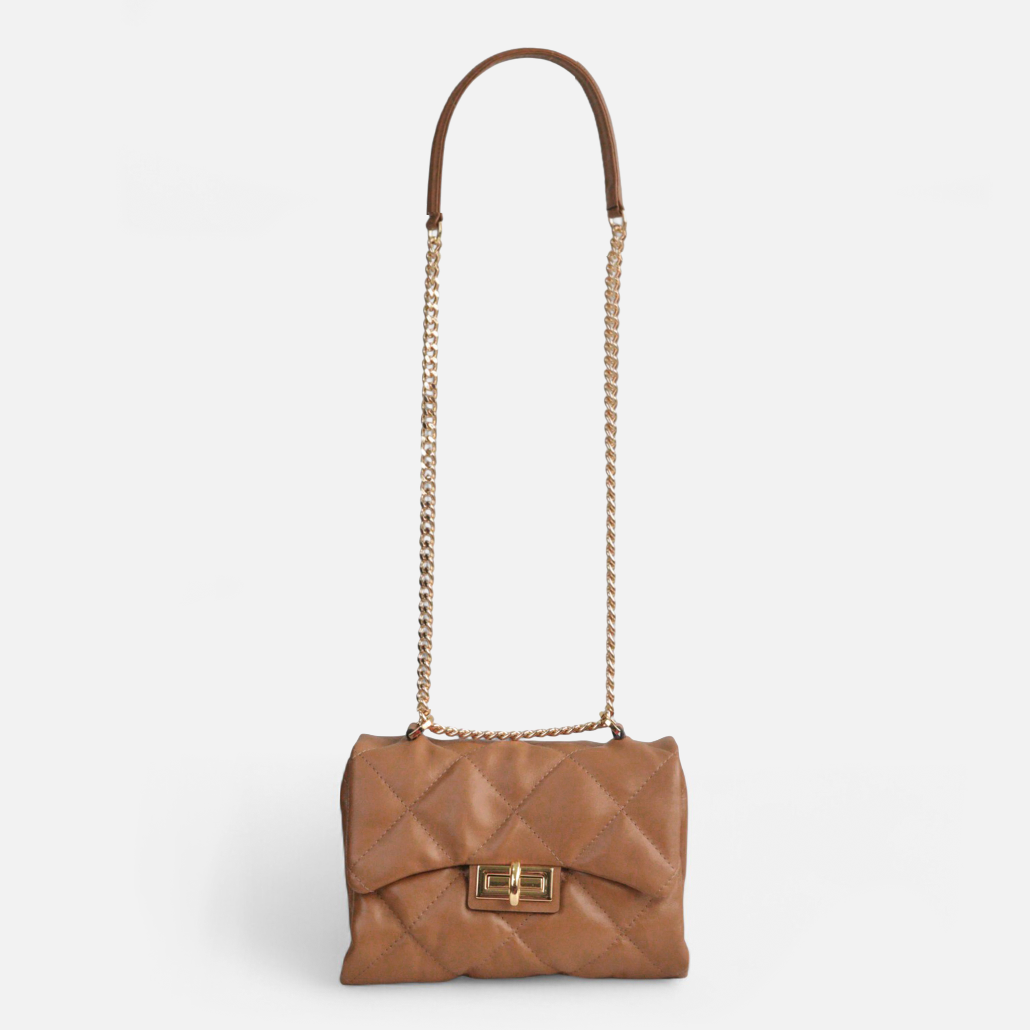 Bolsa Iza em Couro Carmel