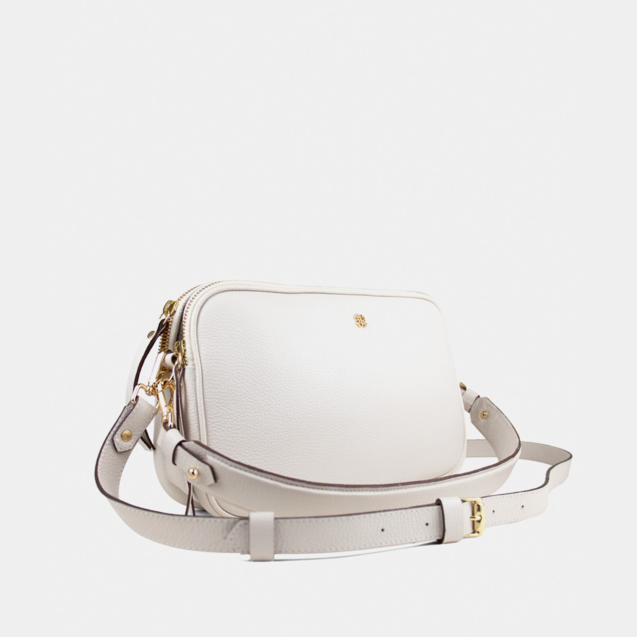 Bolsa Milla M em Couro Gelo