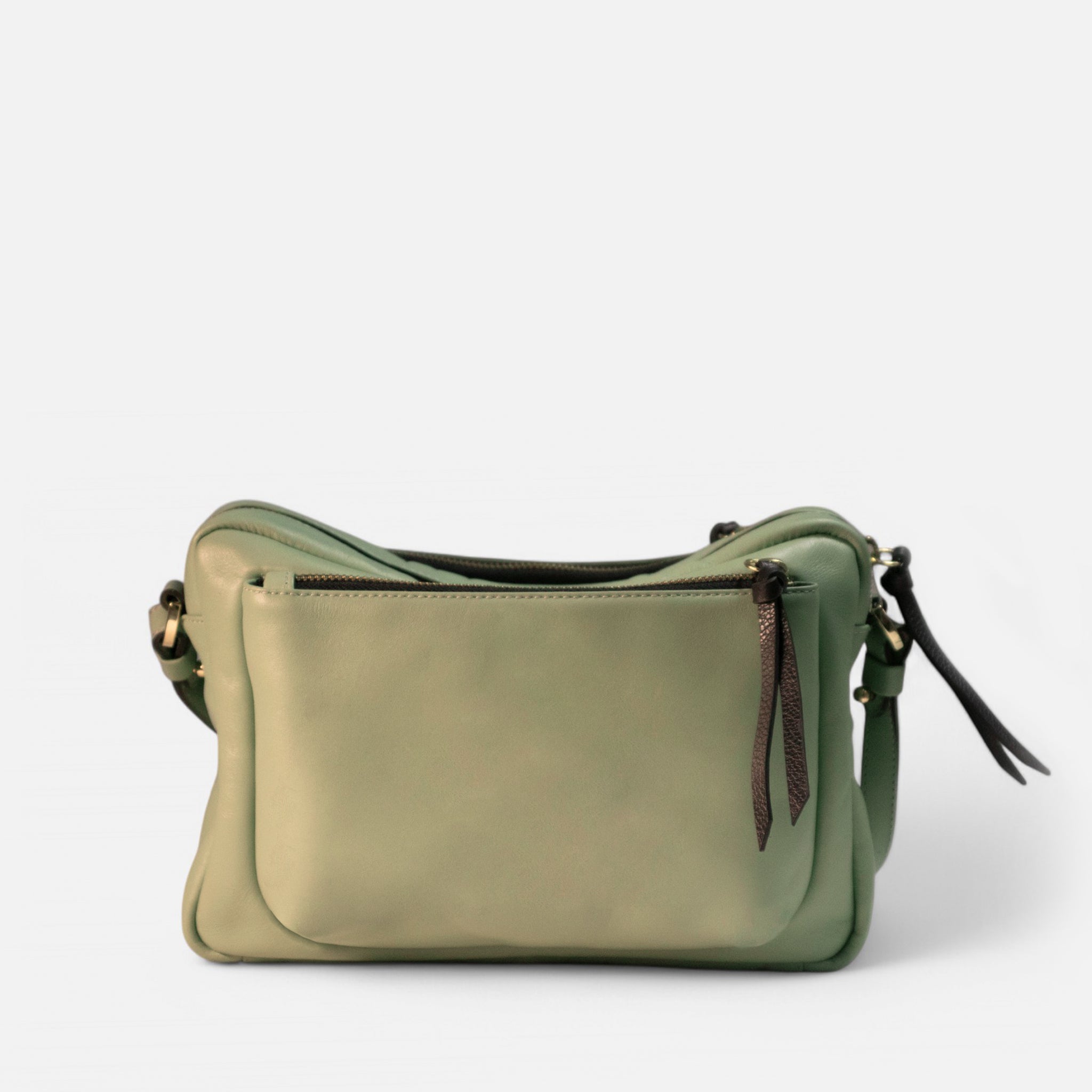 Bolsa Mira em Couro Kiwi com Preto