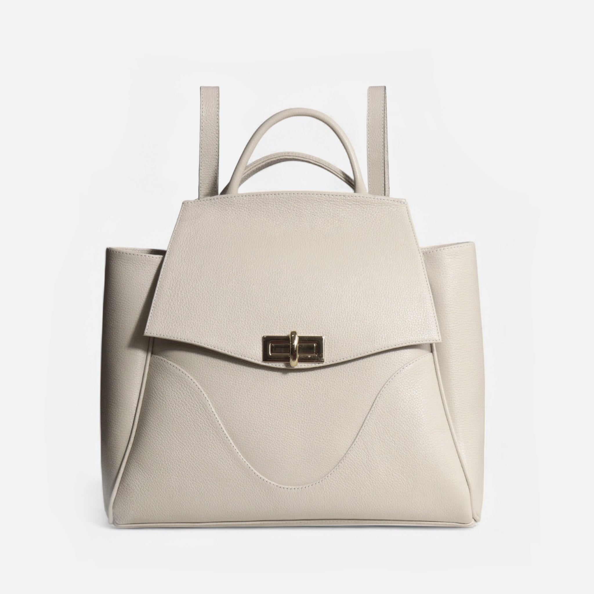 Mochila Rebeca G em Couro Off White - Balaia