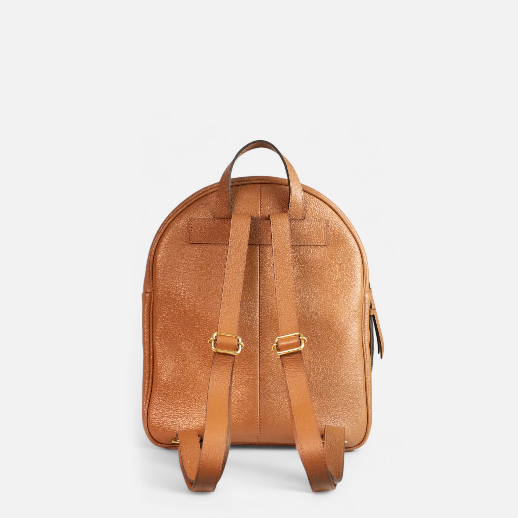 Mochila Basic M em Couro Carmel