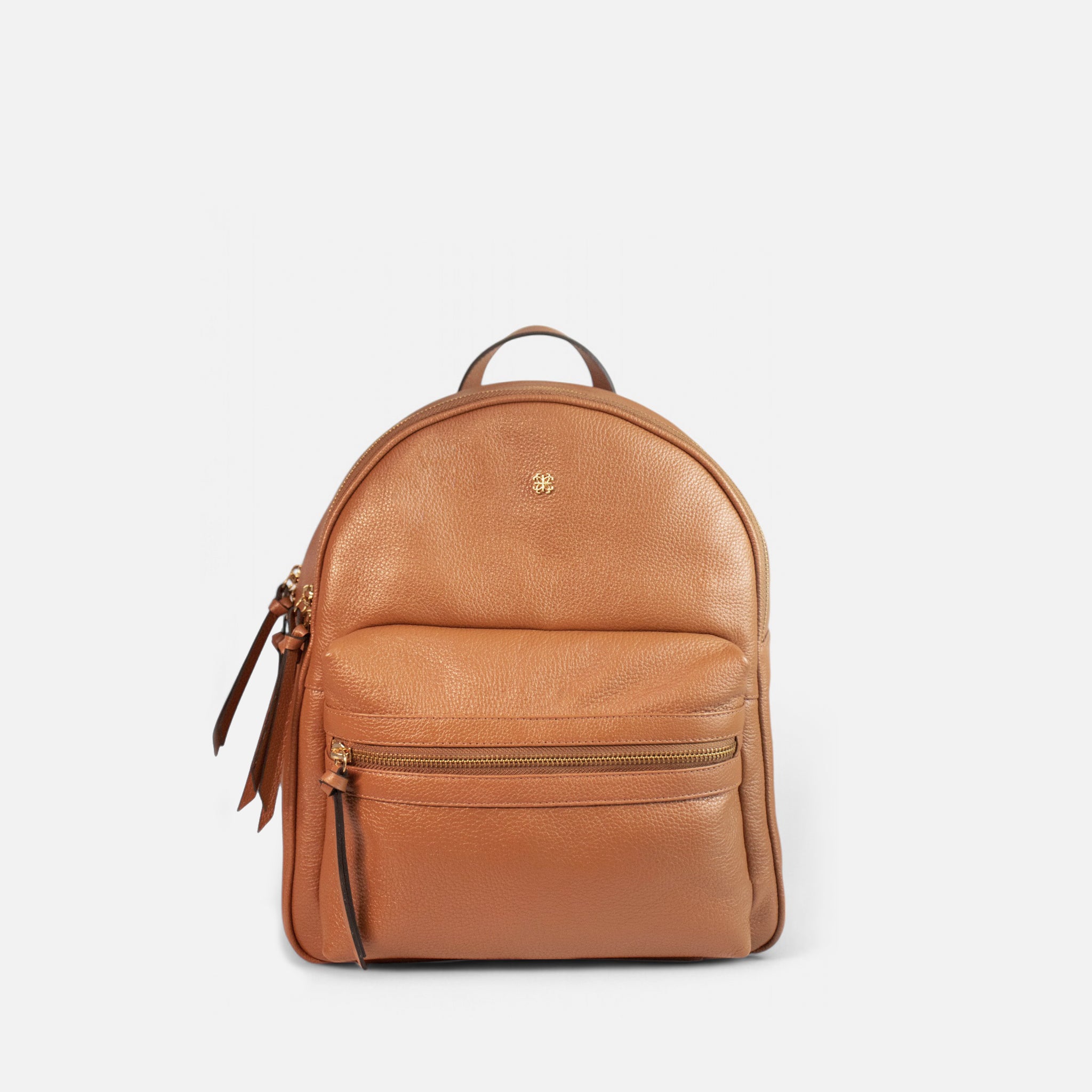 Mochila Basic M em Couro Carmel