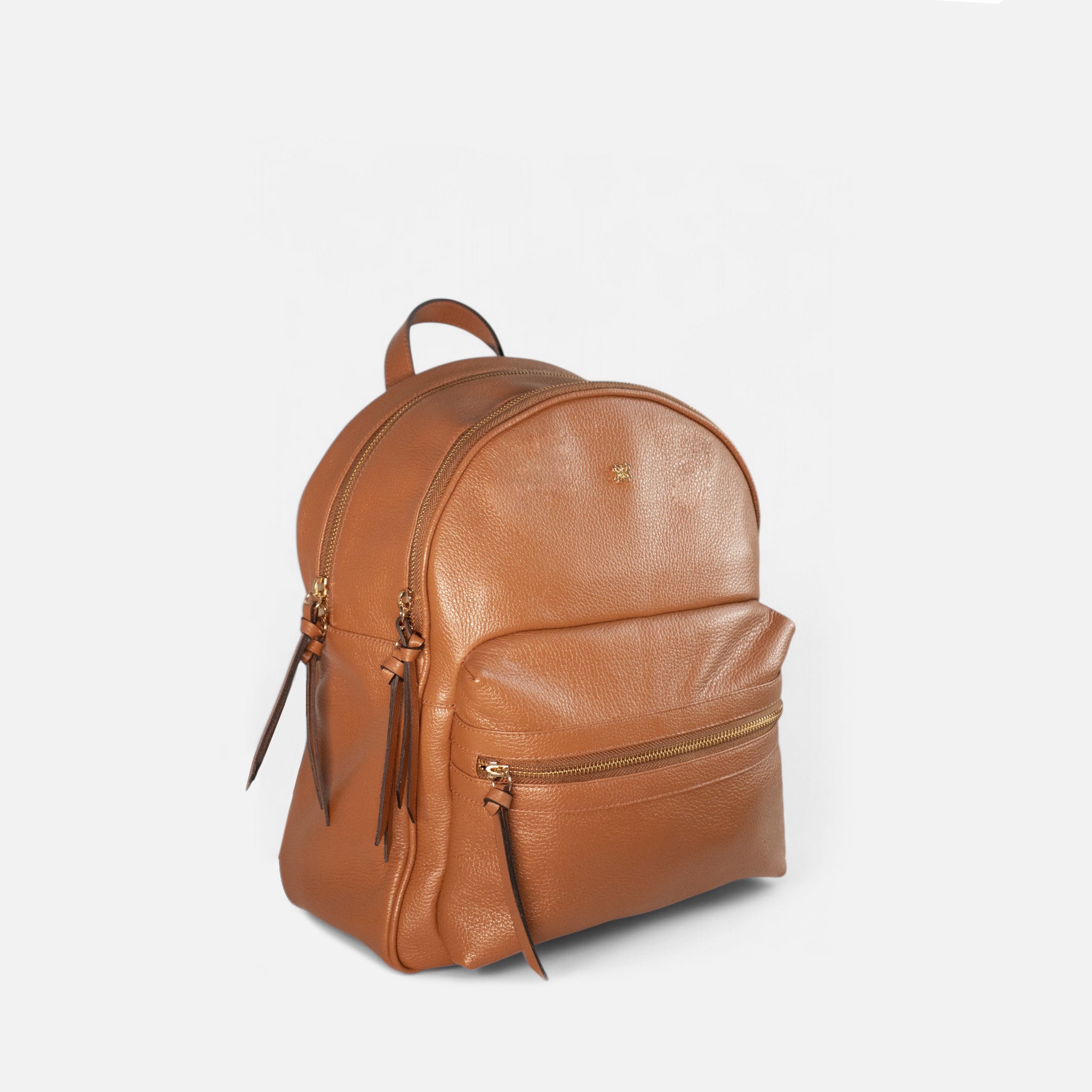 Mochila Basic M em Couro Carmel