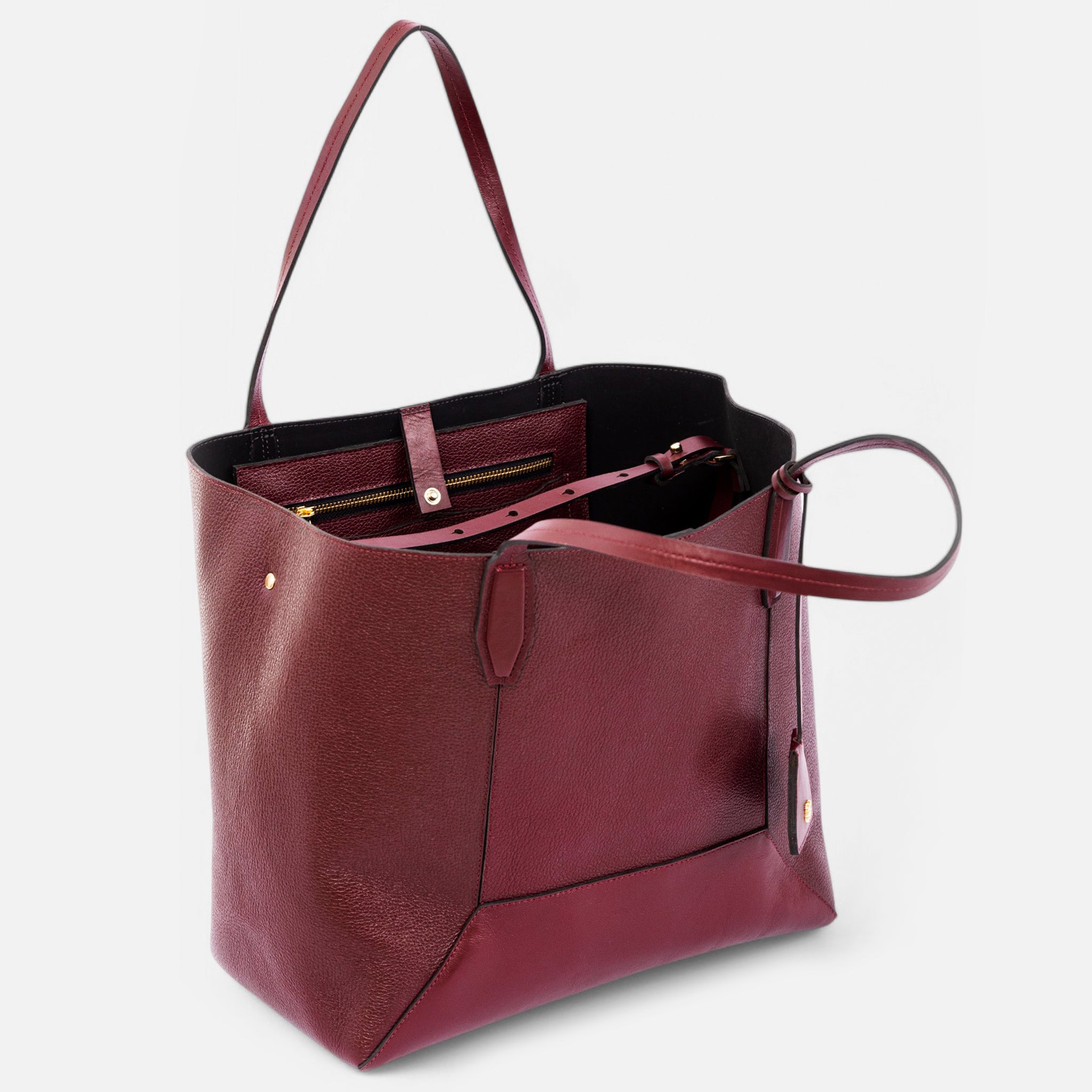 Bolsa Nanda G em Couro Cabernet