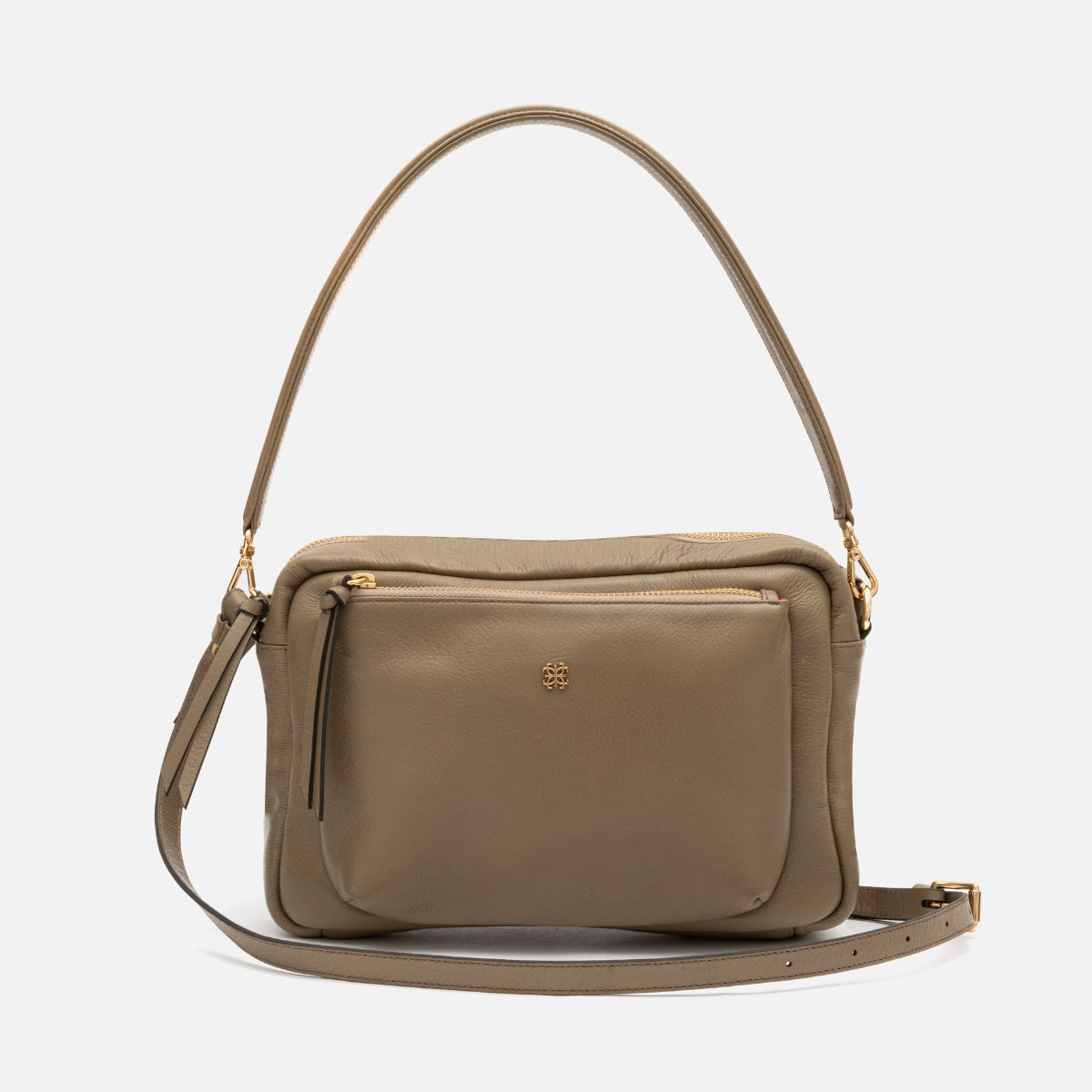 Bolsa Mira em Couro Khaki