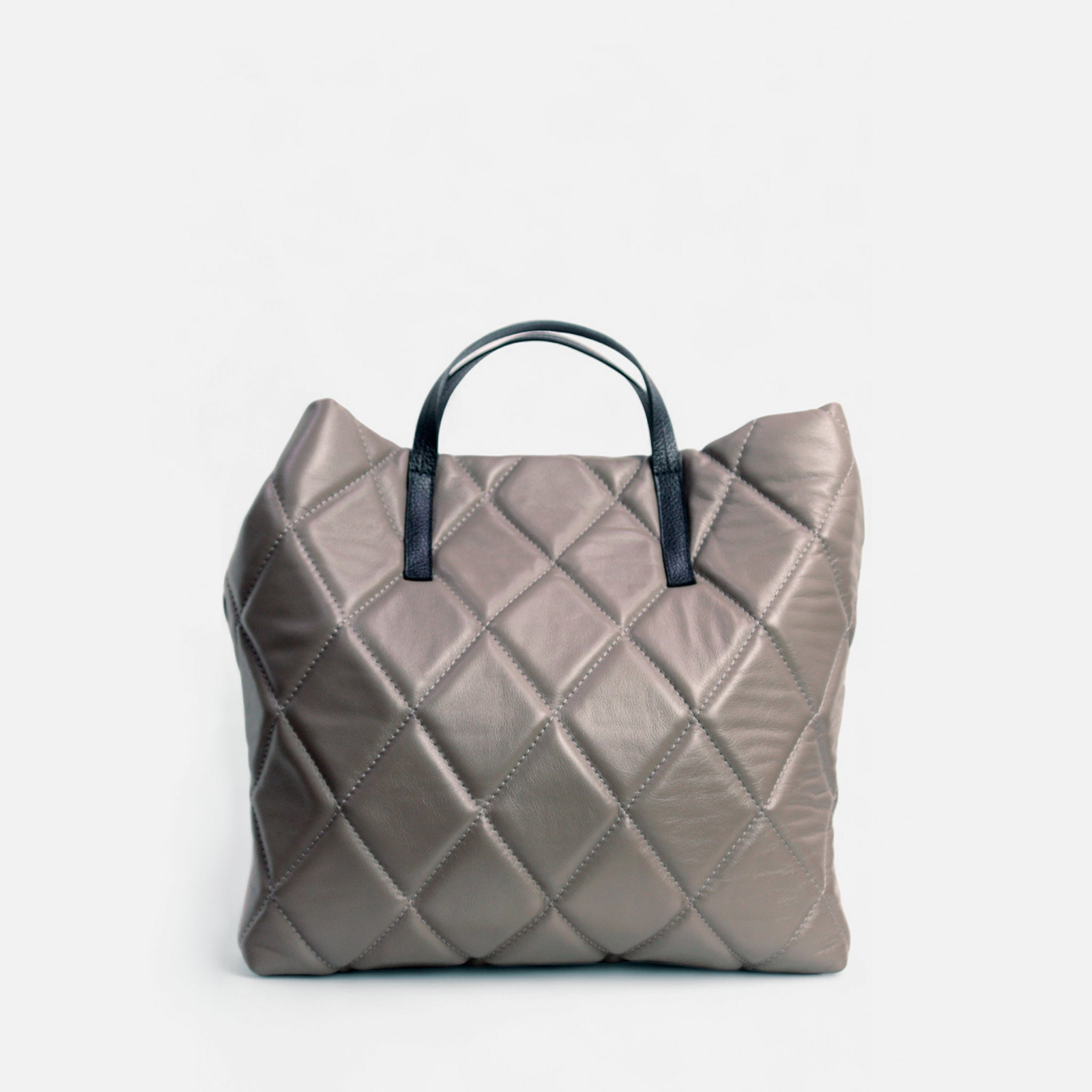 Bolsa Rafa G em Couro Cimento e Preto