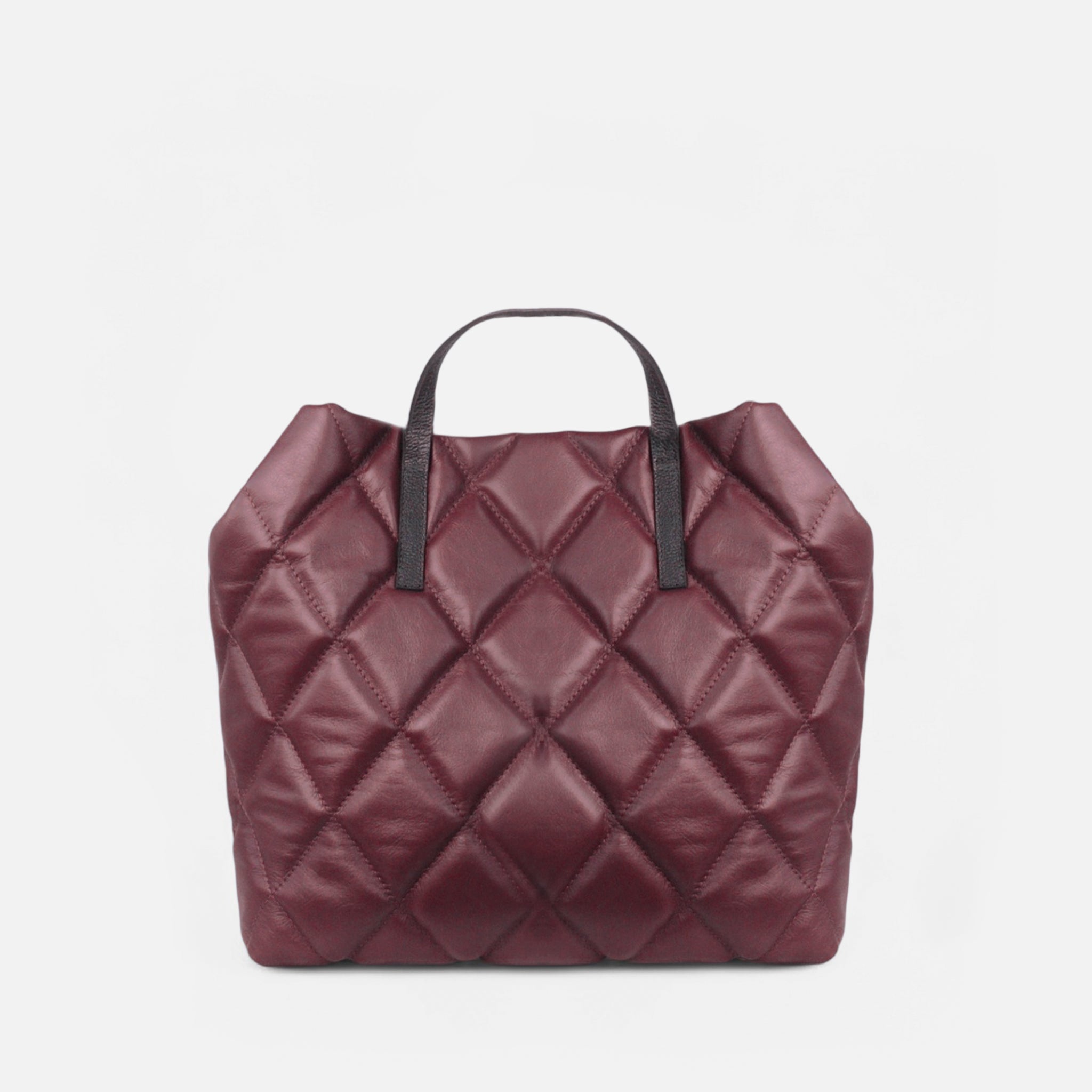 Bolsa Rafa G em Couro Cabernet e Preto