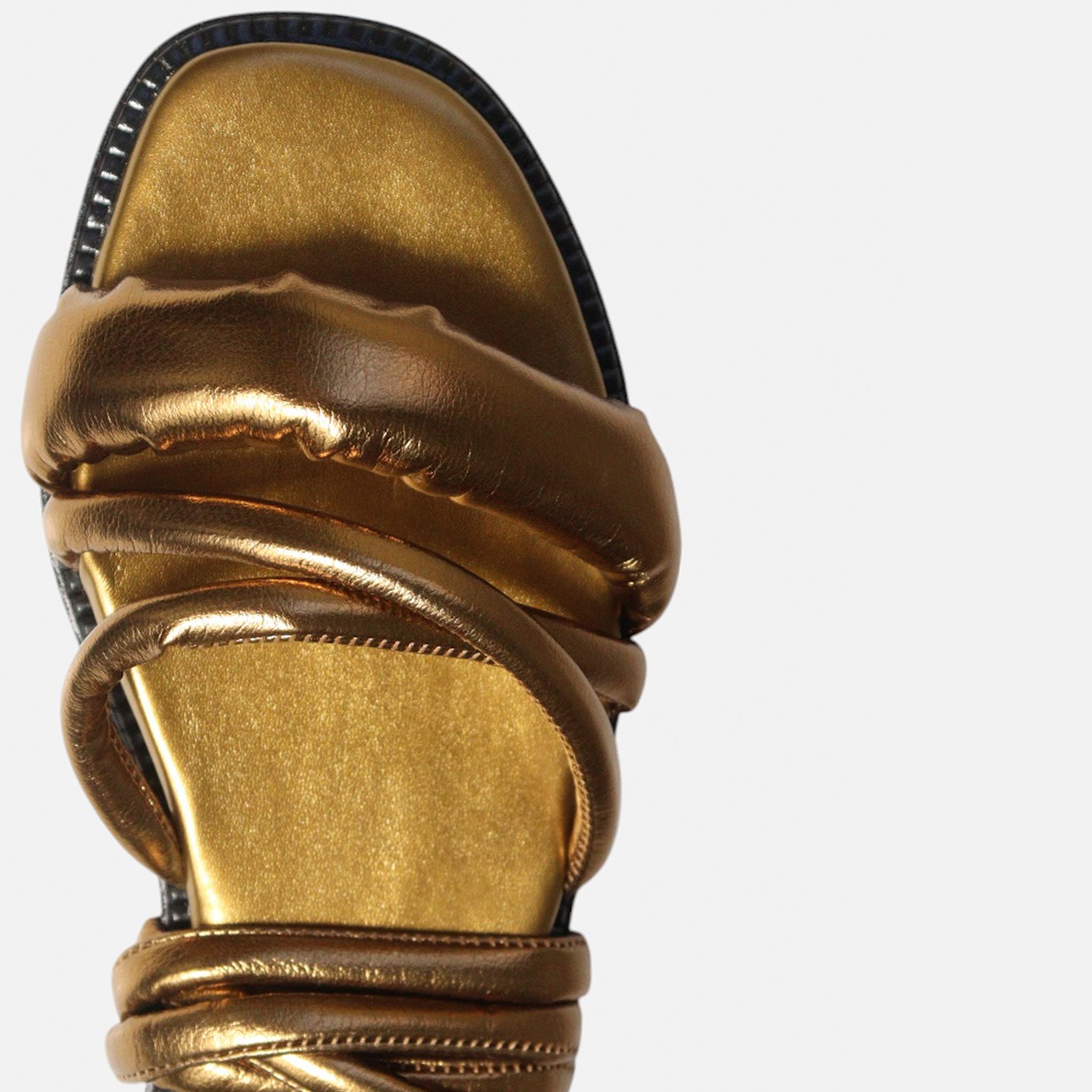 Rasteira Tiras e Amarração Pillow Bronze - Balaia