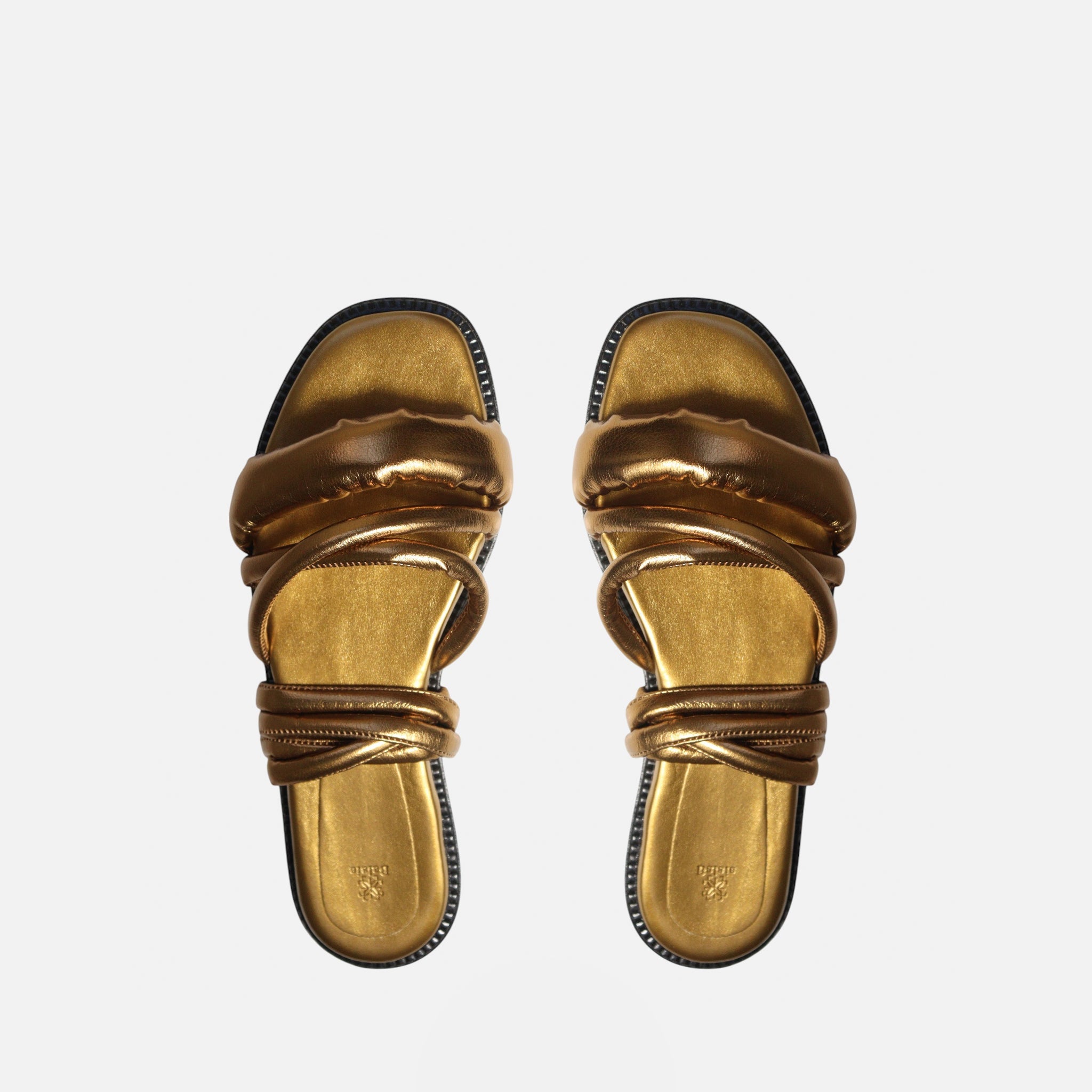 Rasteira Tiras e Amarração Pillow Bronze - Balaia