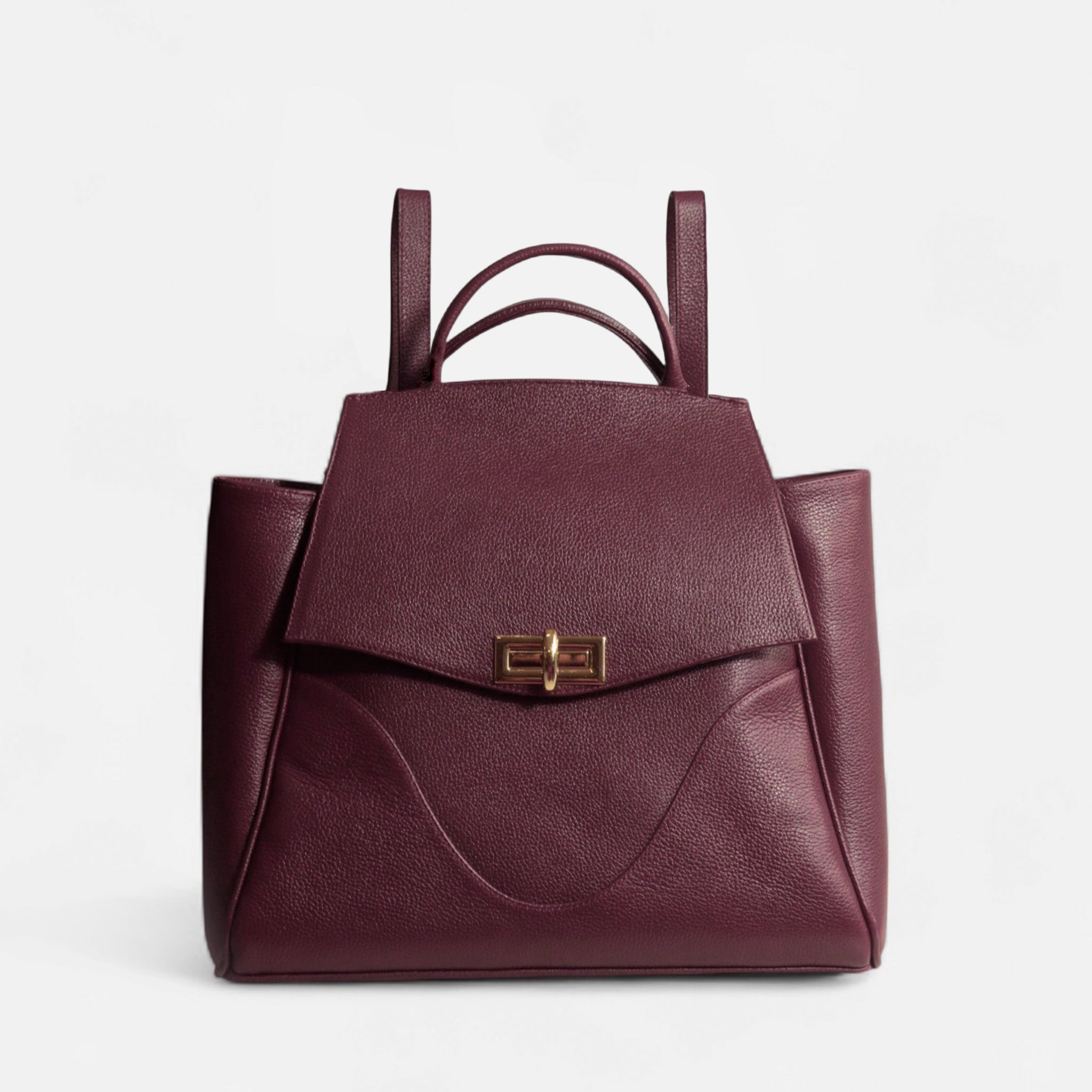 Mochila Rebeca G em Couro Cabernet