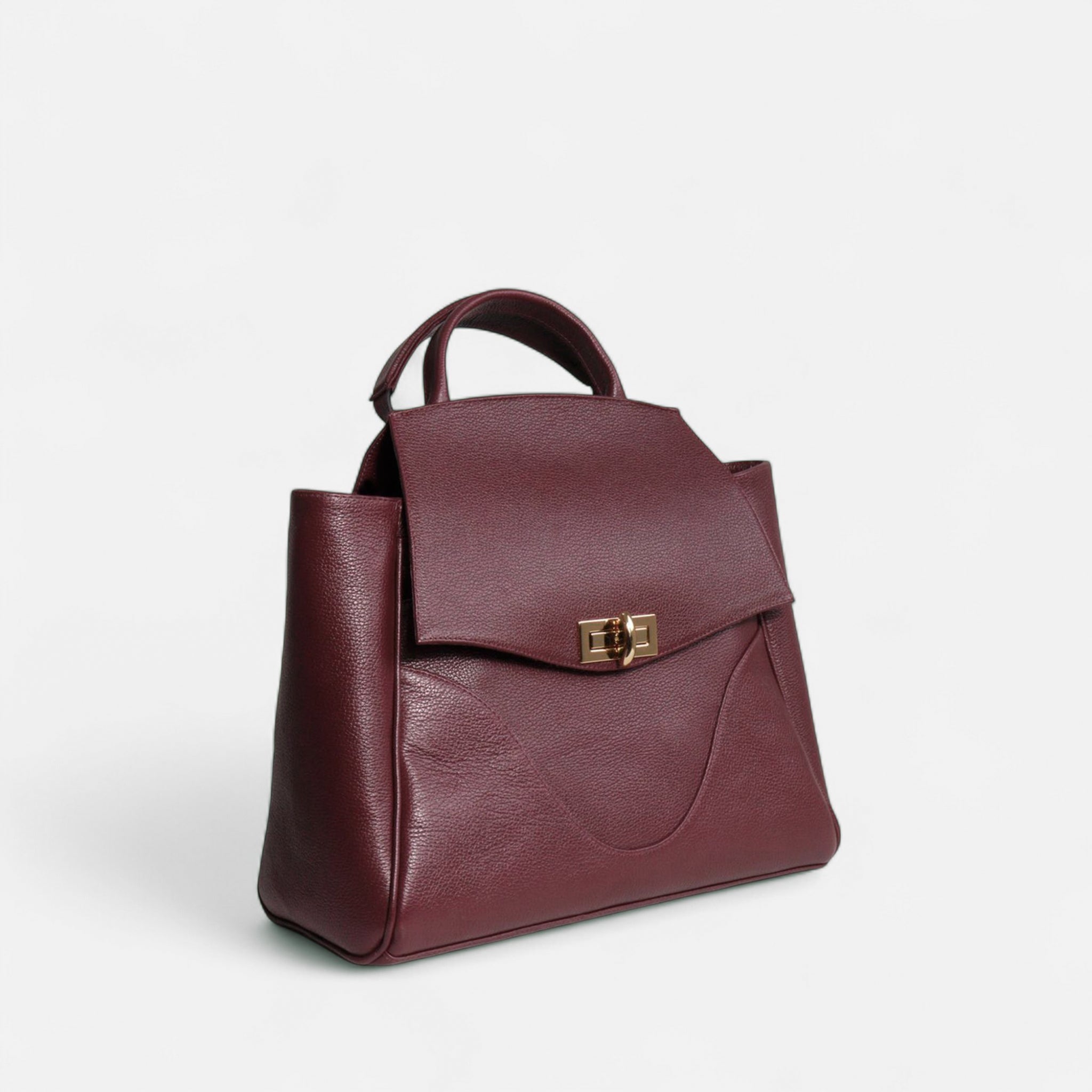 Mochila Rebeca G em Couro Cabernet