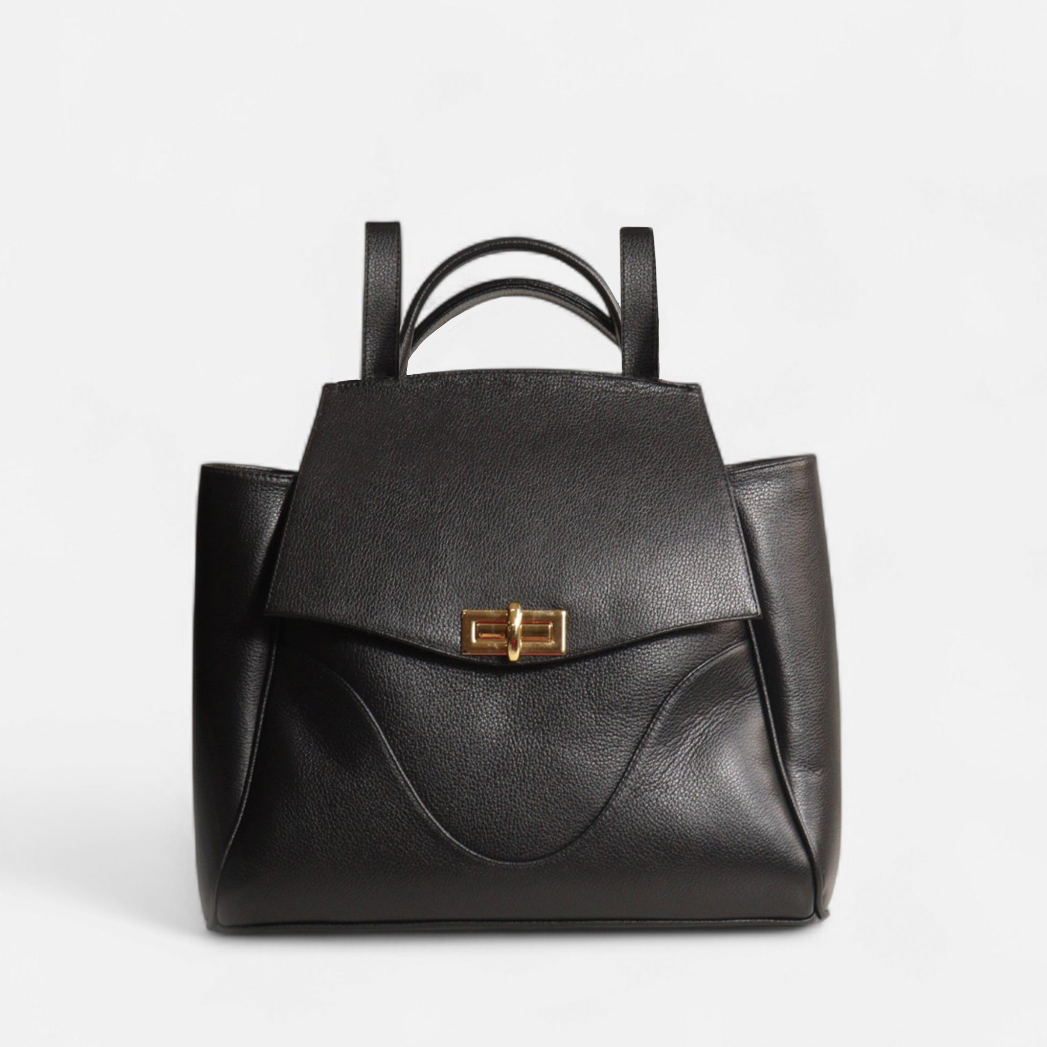 Mochila Rebeca G em Couro Preto