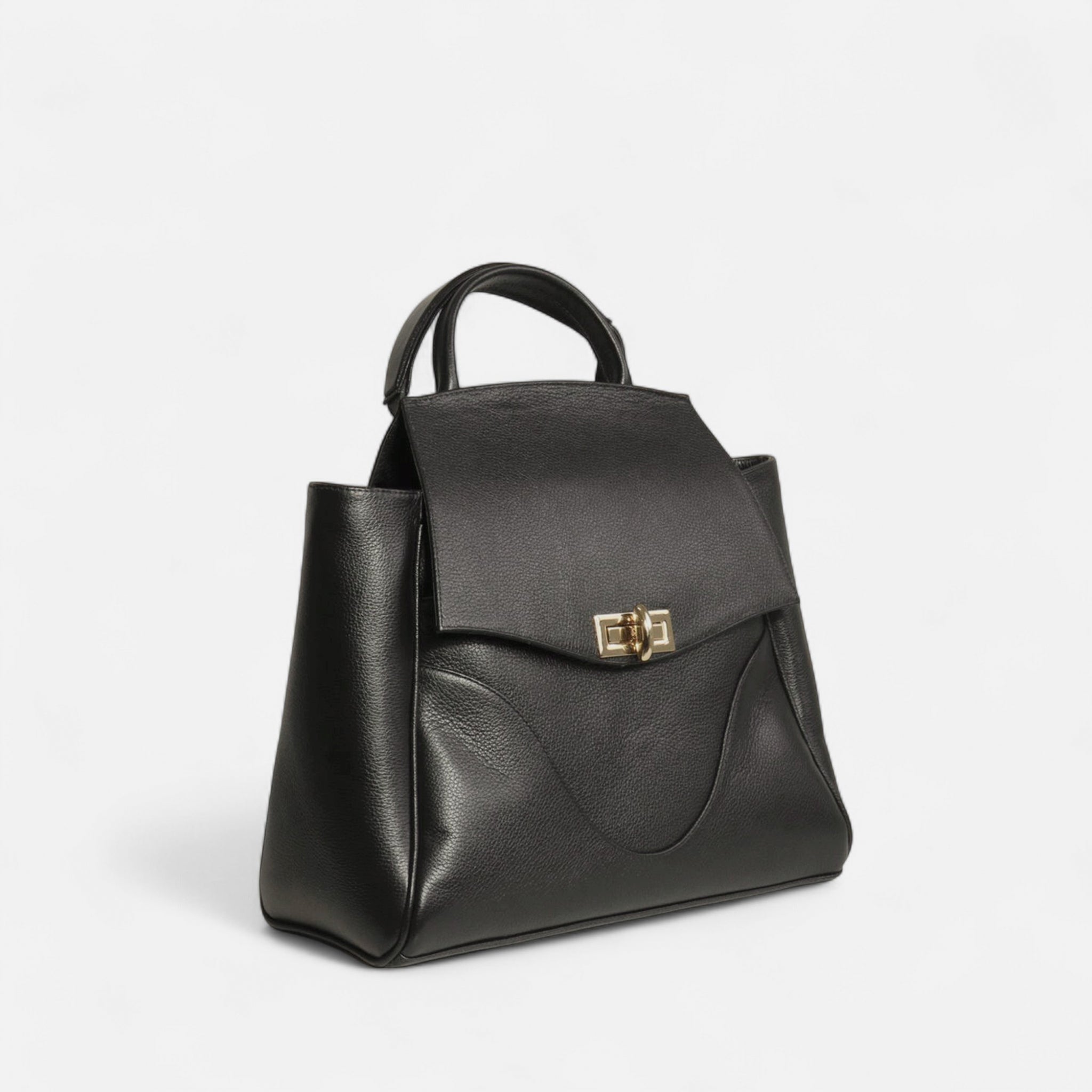 Mochila Rebeca G em Couro Preto