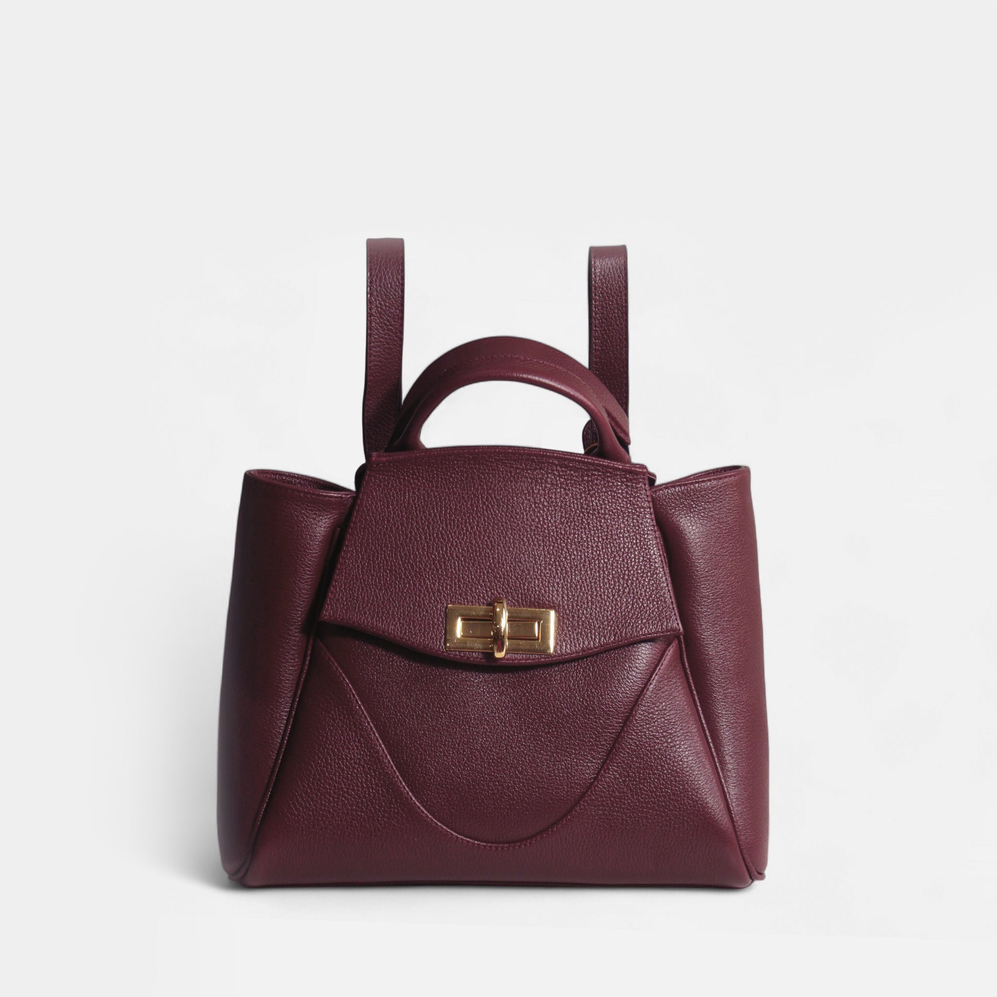 Mochila Rebeca M em Couro Cabernet