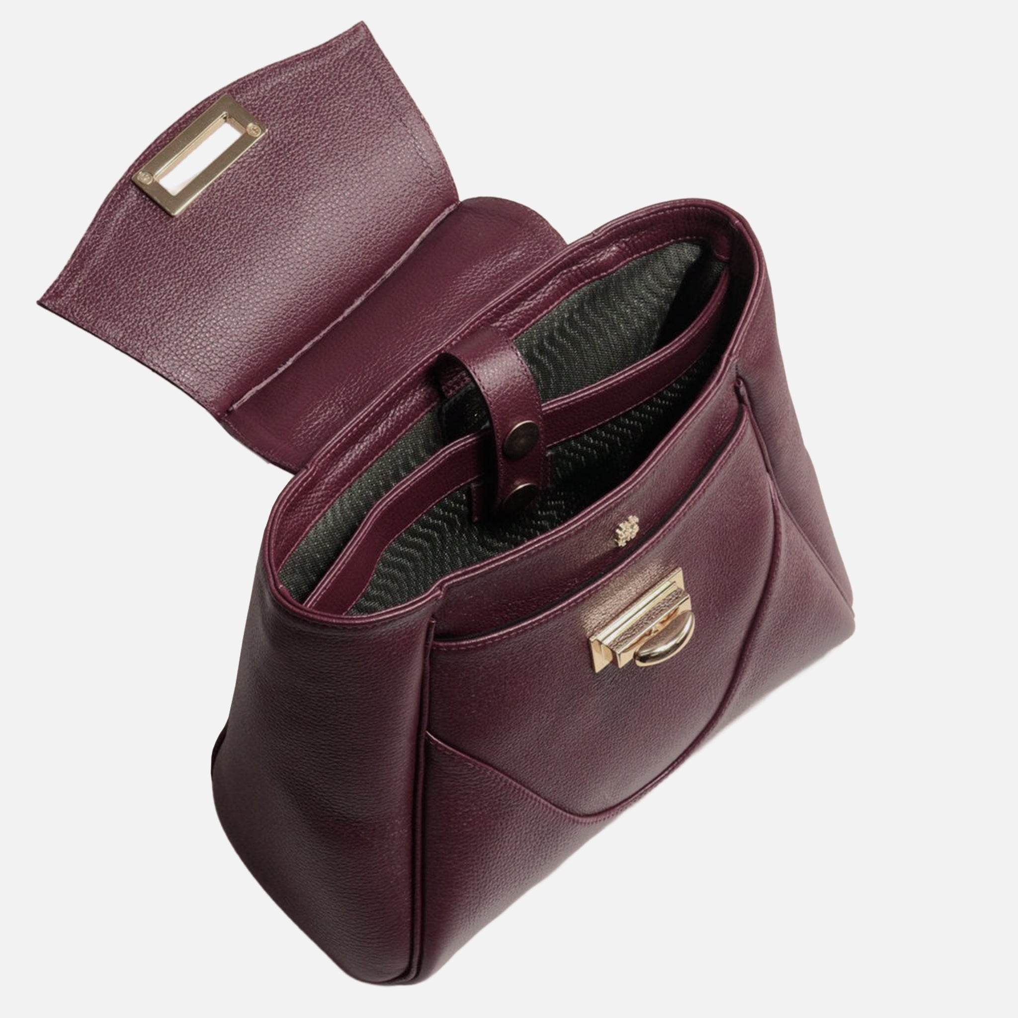Mochila Rebeca M em Couro Cabernet