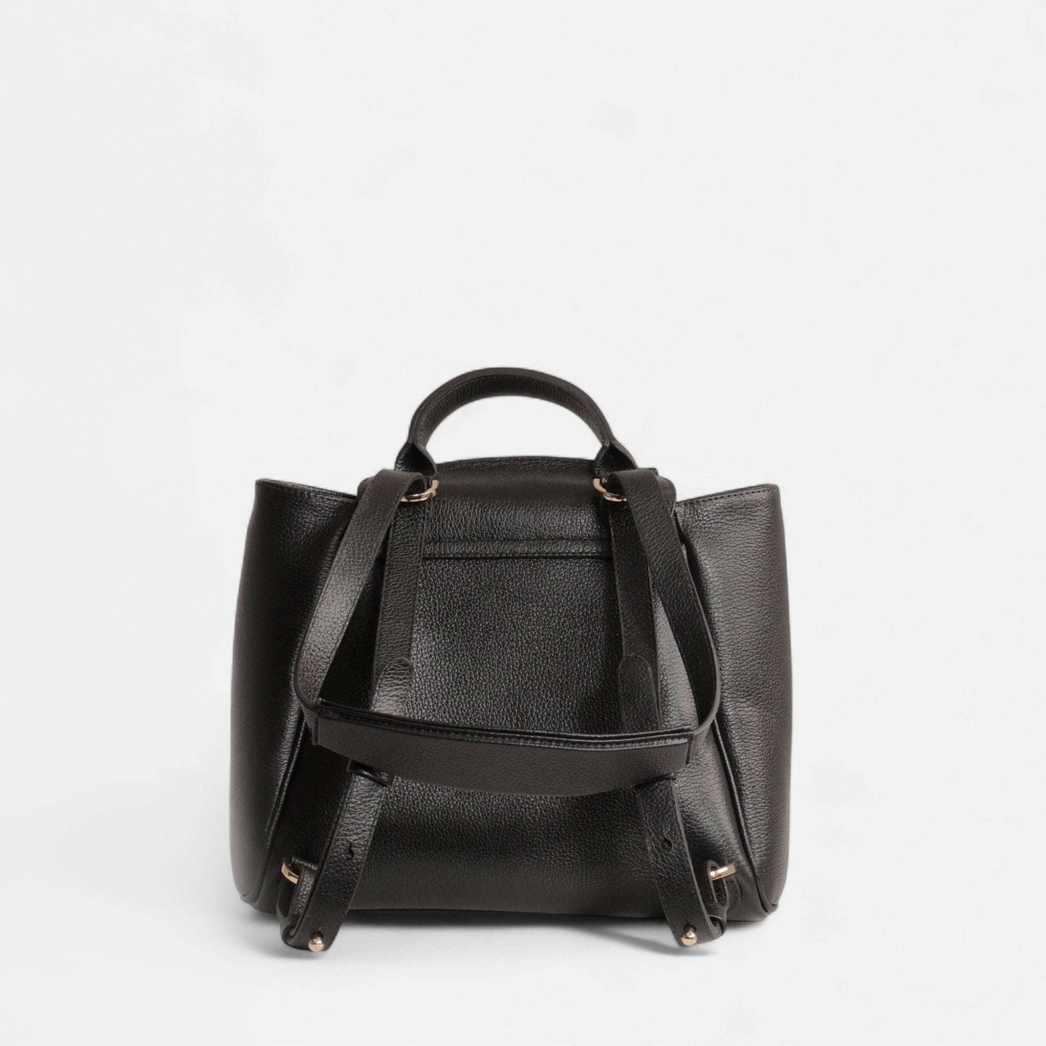 Mochila Rebeca M em Couro Preto