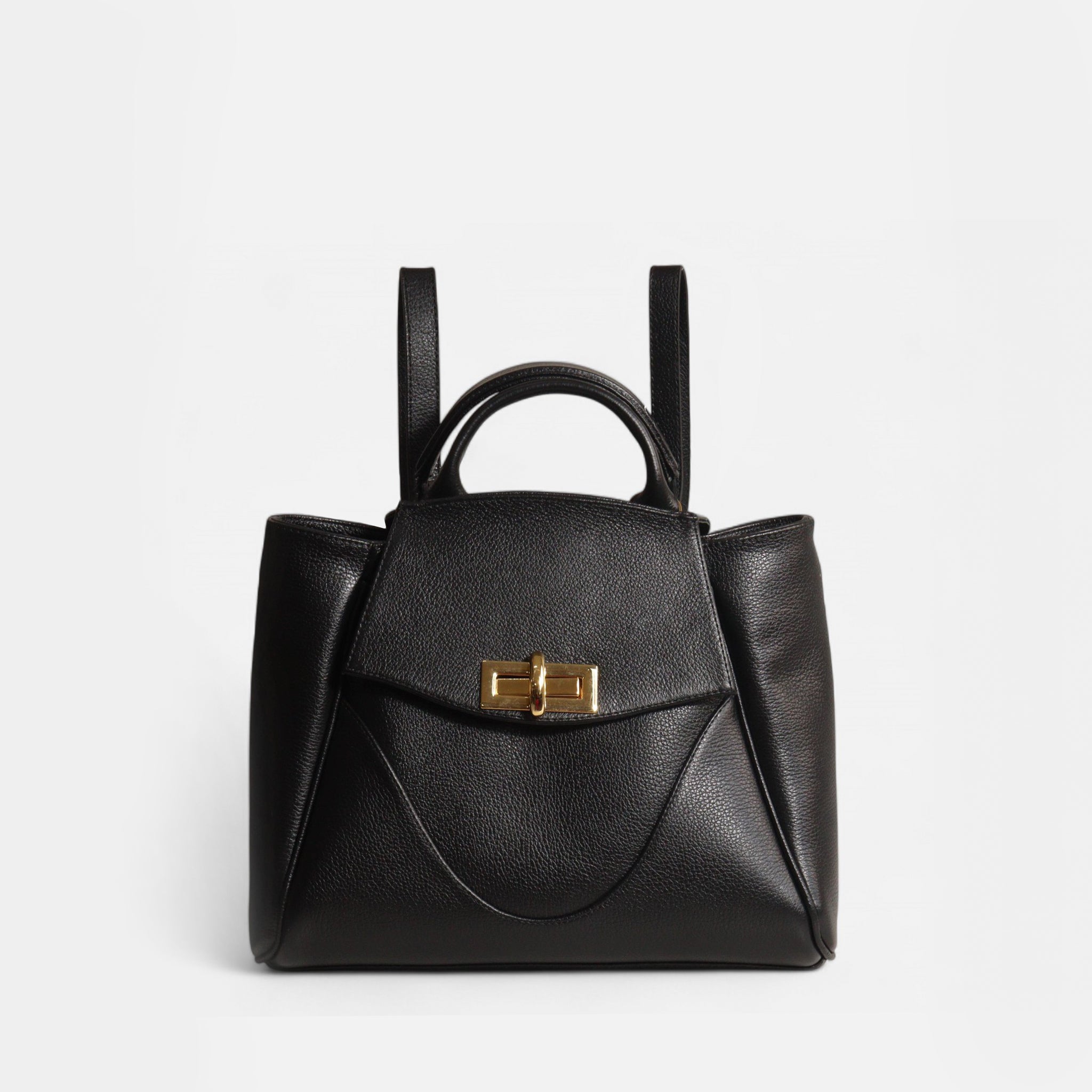 Mochila Rebeca M em Couro Preto