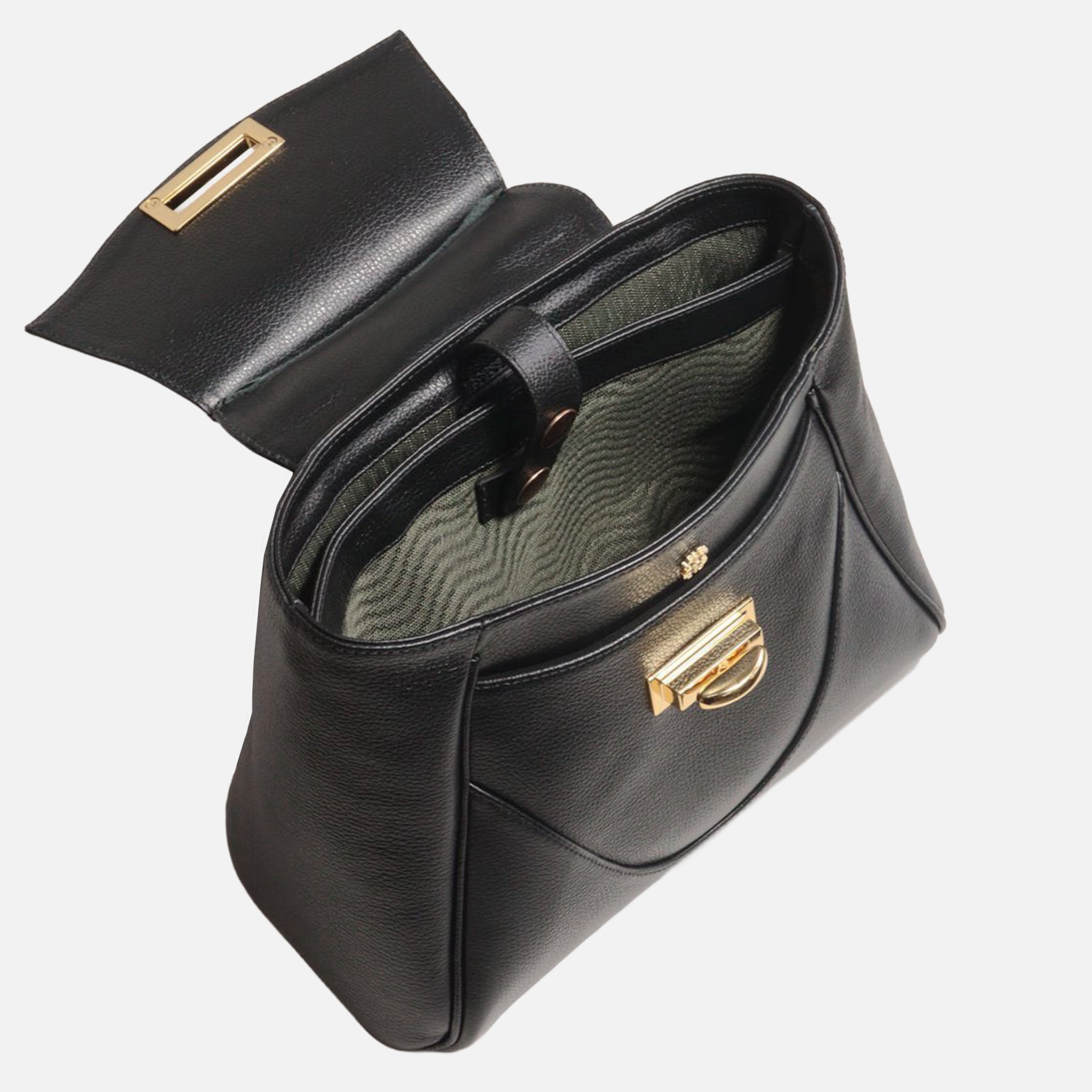 Mochila Rebeca M em Couro Preto