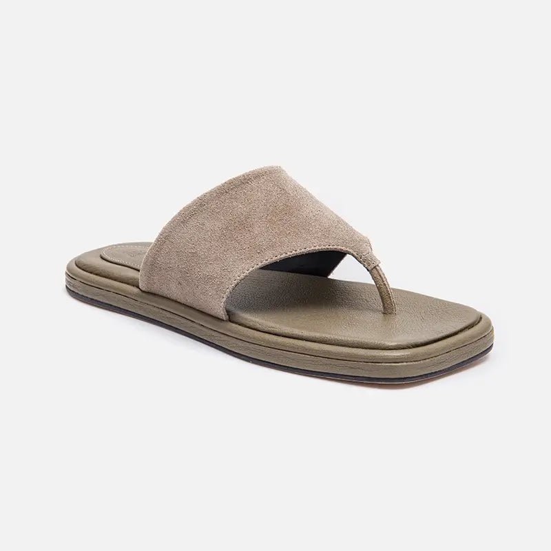 Sandália de Dedo em Camurça Khaki - Balaia