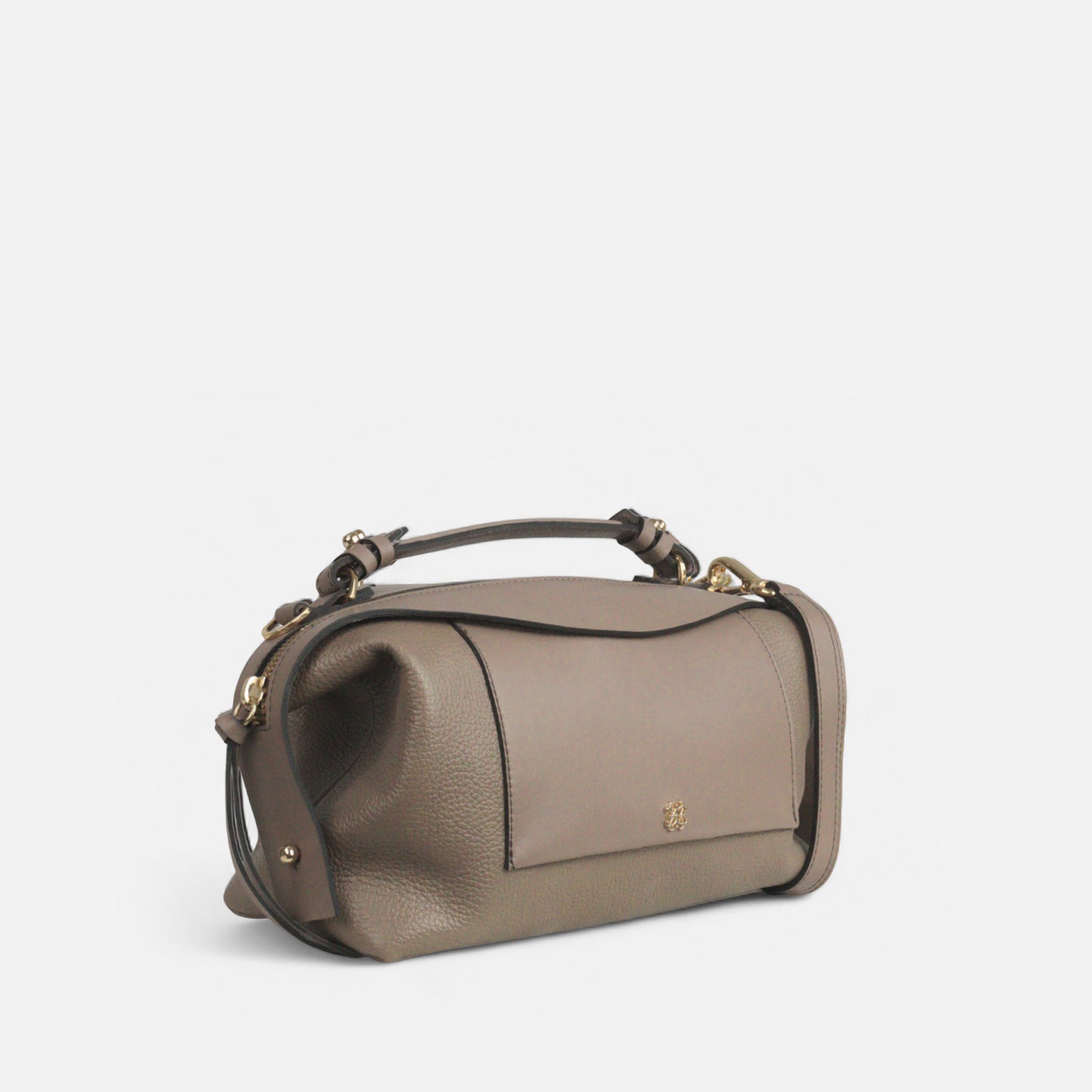 Bolsa Sil M em Couro Grigio