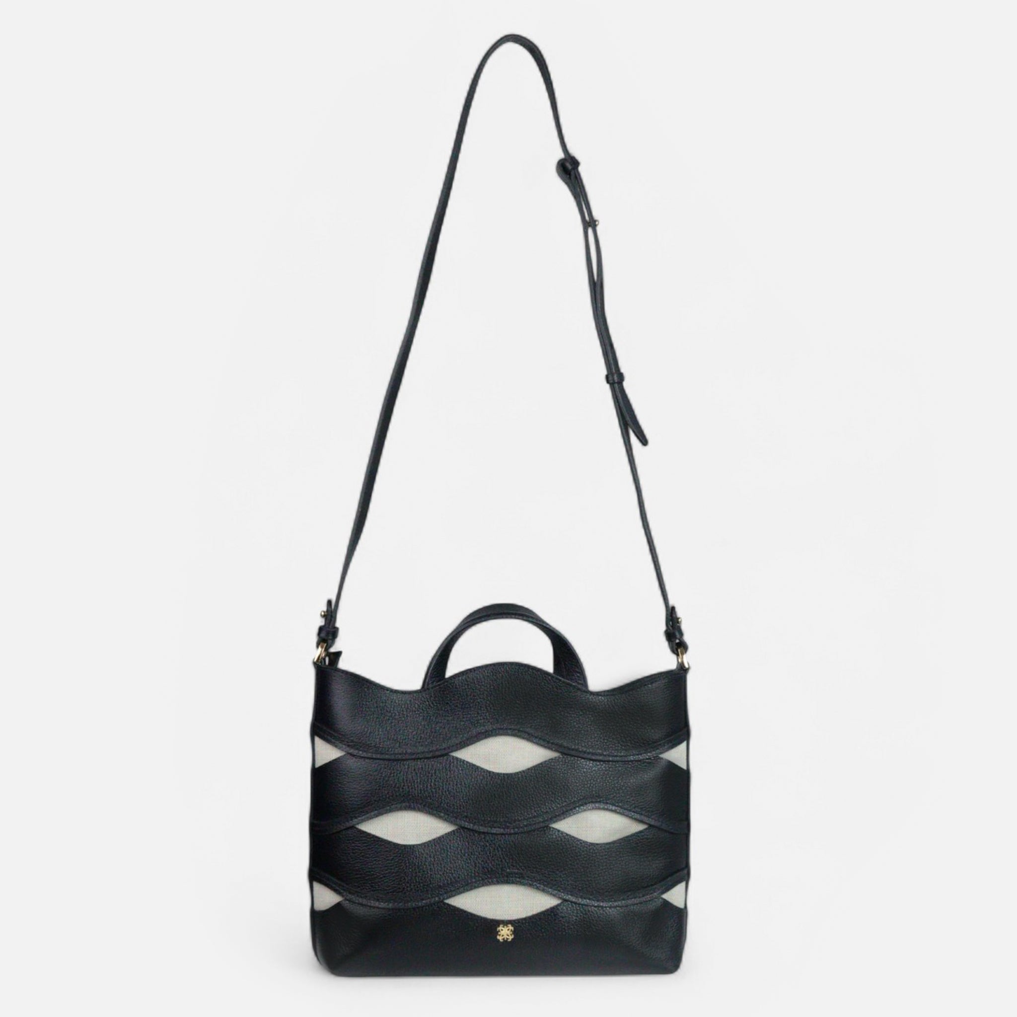 Bolsa Wave em Couro Preto