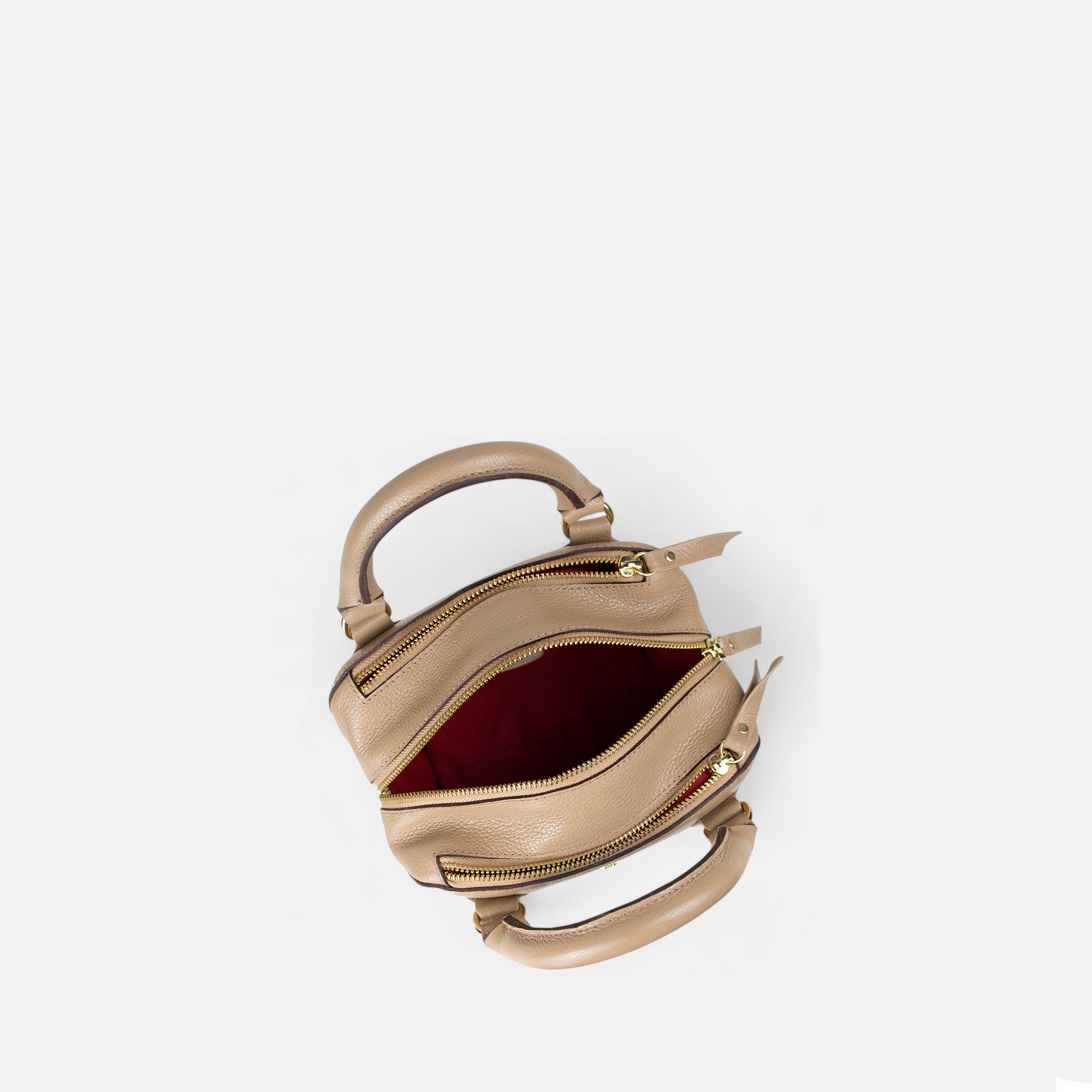 Bolsa Zoe P em Couro Bege